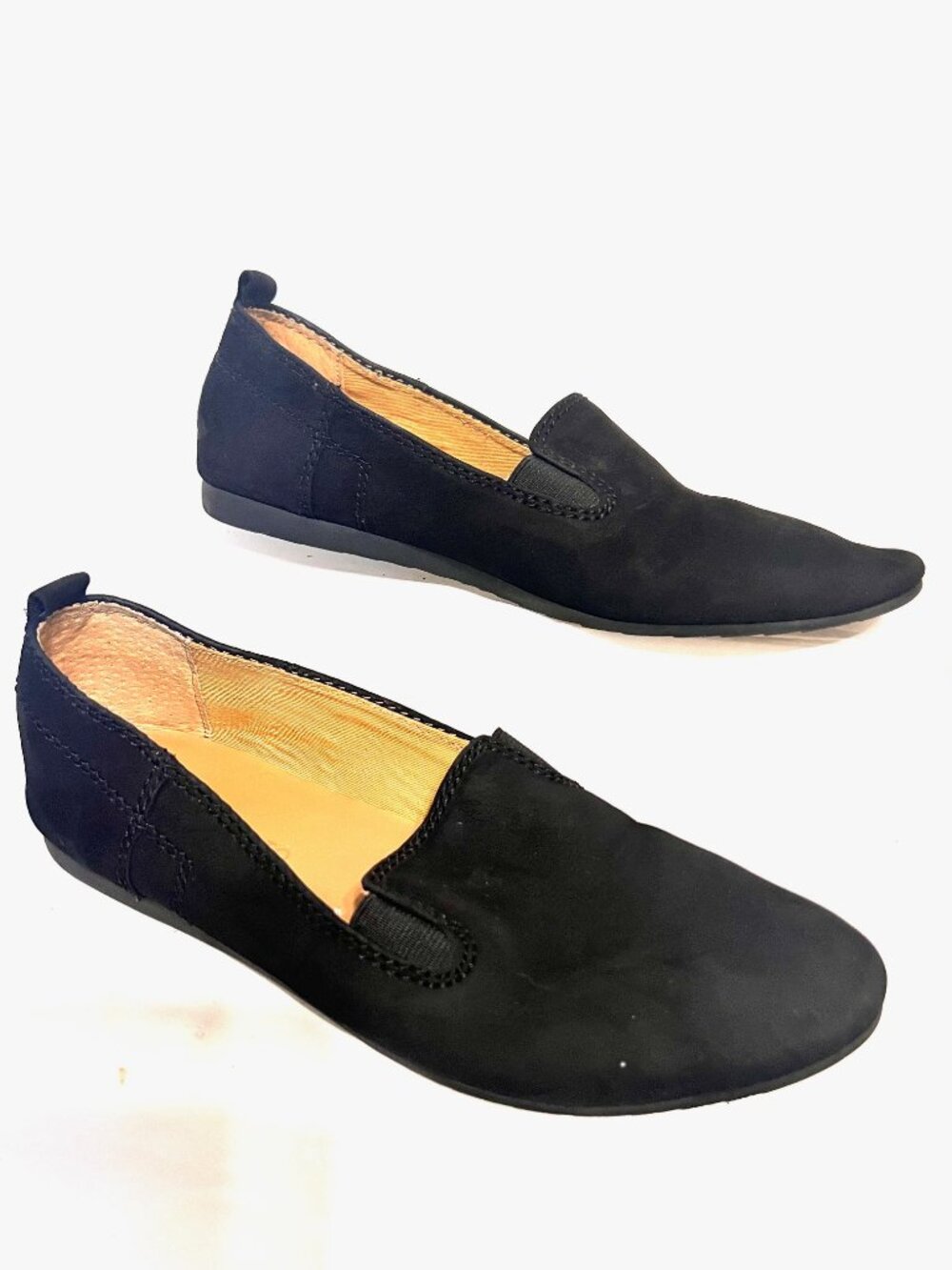 Franco Sarto INIS Women's Black Leather Slip On Flat Shoes-Sz. 8 1/2-Comfy-Casua